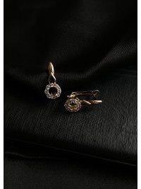 Сережки з камінням золотого кольору 30702