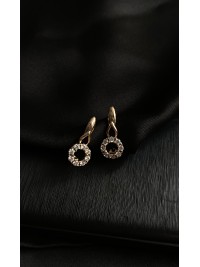 Сережки з камінням золотого кольору 30702