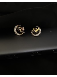 Сережки з янголом англійський замок золотого кольору 30722