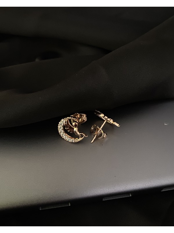 Сережки з янголом англійський замок золотого кольору 30722