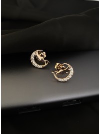 Сережки з янголом англійський замок золотого кольору 30722