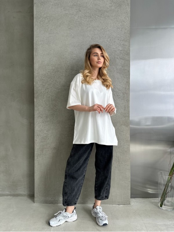 Базова жіноча футболка бiлого кольору 30730