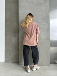 Базова жіноча футболка кавового кольору 30732