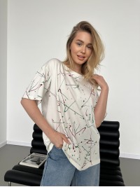 Базова жіноча футболка з написом бiлого кольору 30821