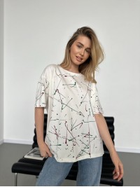 Базова жіноча футболка з написом бiлого кольору 30821