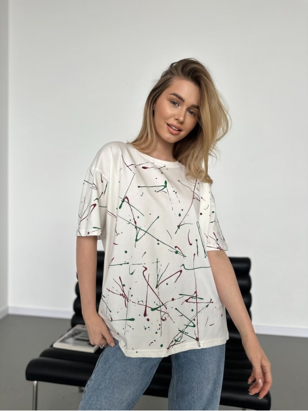 Базова жіноча футболка з написом бiлого кольору 30821