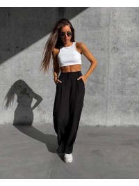 Класичні жіночі штани чорного кольору 30854