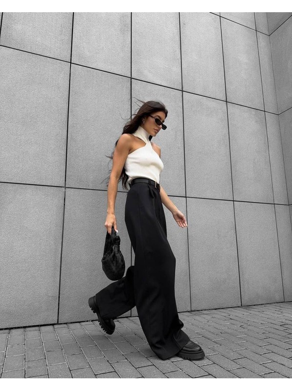 Класичні жіночі штани чорного кольору 30854