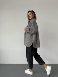 Жіноча сорочка з букле сірого кольору 30900