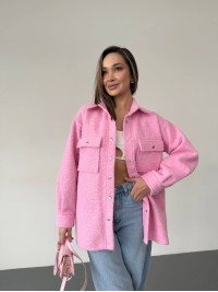 Жіноча сорочка з букле рожевого кольору 30901