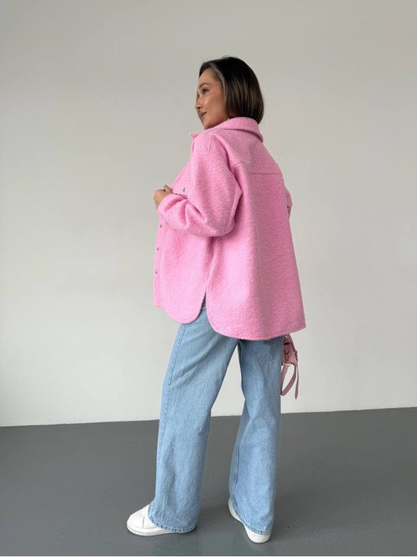 Жіноча сорочка з букле рожевого кольору 30901