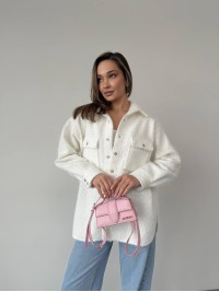 Жіноча сорочка з букле молочного кольору 30902