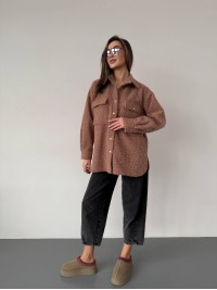 Жіноча сорочка з букле кавового кольору 30903