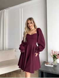 Класична сукня мiнi бордового кольору 30904