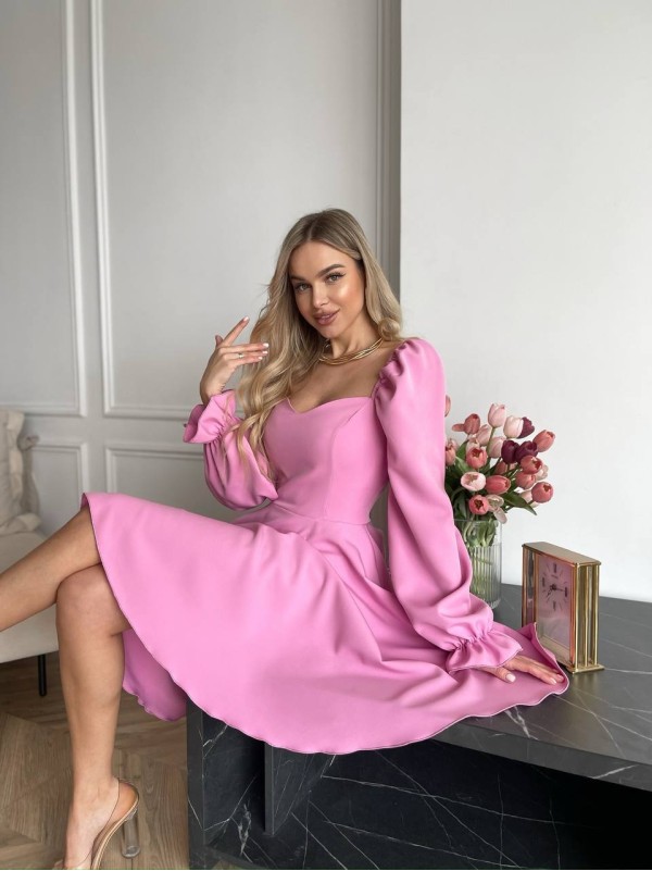 Класична сукня мiнi рожевого кольору 30907