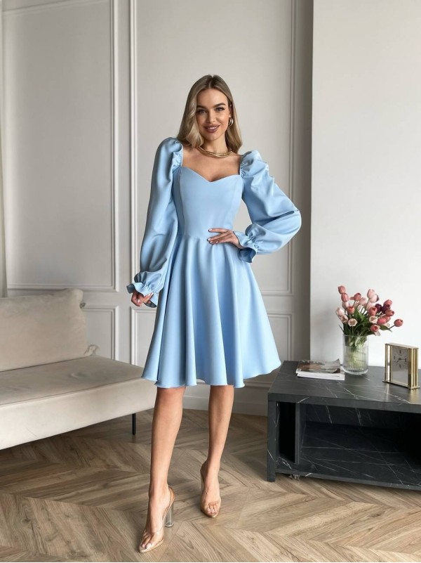 Класична сукня мiнi блакитного кольору 30908