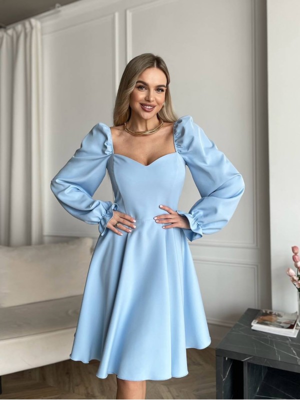 Класична сукня мiнi блакитного кольору 30908