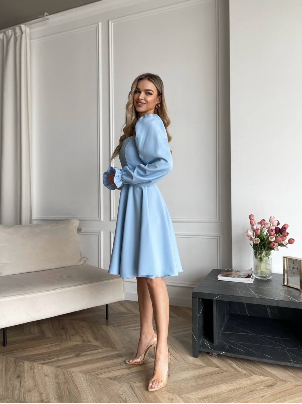 Класична сукня мiнi блакитного кольору 30908