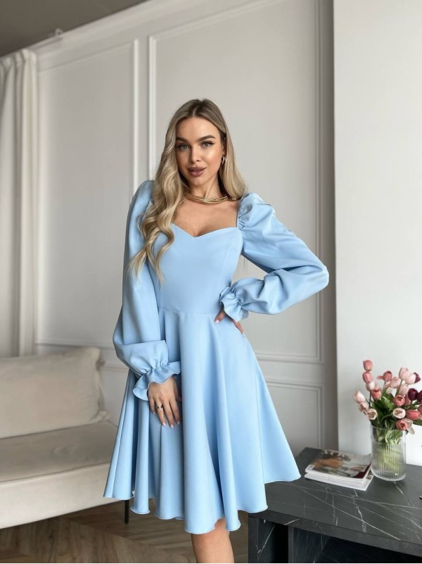 Класична сукня мiнi блакитного кольору 30908