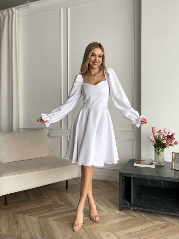 Класична сукня мiнi бiлого кольору 30911
