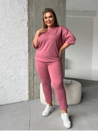 Легкий спортивний костюм пудрового кольору 30945