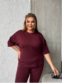 Легкий спортивний костюм бордового кольору 30947