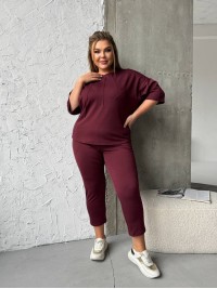 Легкий спортивний костюм бордового кольору 30947