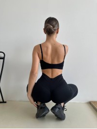 Жіночі легінси з пуш-ап ефектом чорного кольору 31240