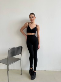 Жіночі легінси з пуш-ап ефектом чорного кольору 31240