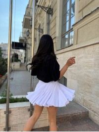 Жіноча легка спідниця міні бiлого кольору 31221