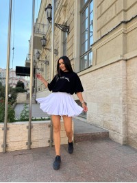 Жіноча легка спідниця міні бiлого кольору 31221