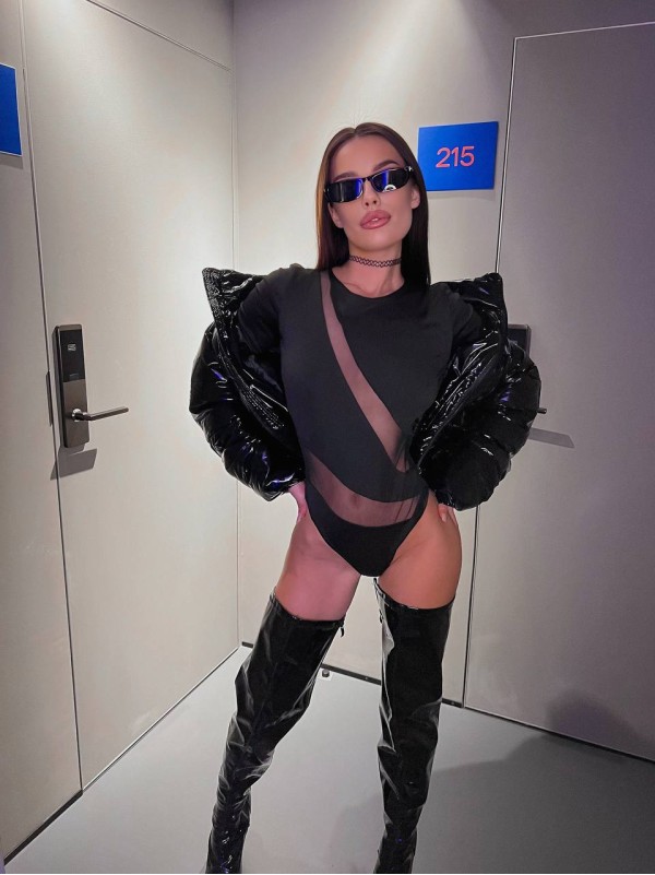 Комбінований жіночий боді чорного кольору 31279