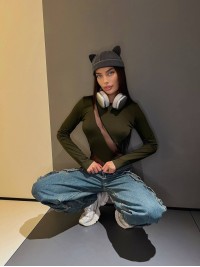 Комбінований жіночий боді кольору хакi 31281