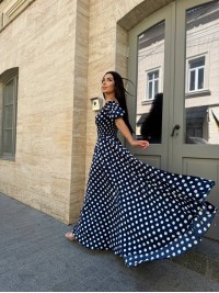 Повітряна сукня максі синього кольору 31300