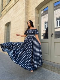 Повітряна сукня максі синього кольору 31300