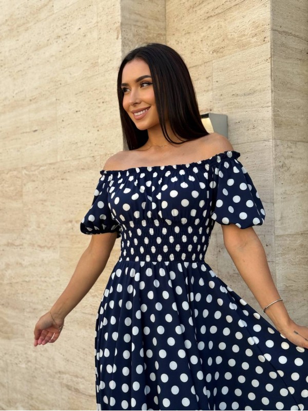 Повітряна сукня максі синього кольору 31300