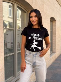 Базова жіноча футболка з написом чорного кольору 31302