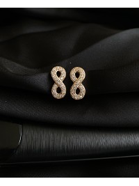 Сережки "Нескінченність" англійський замок золотого кольору з камінцями 31324