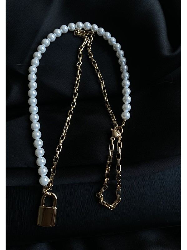 Кольє із перлиною золотого кольору 31326