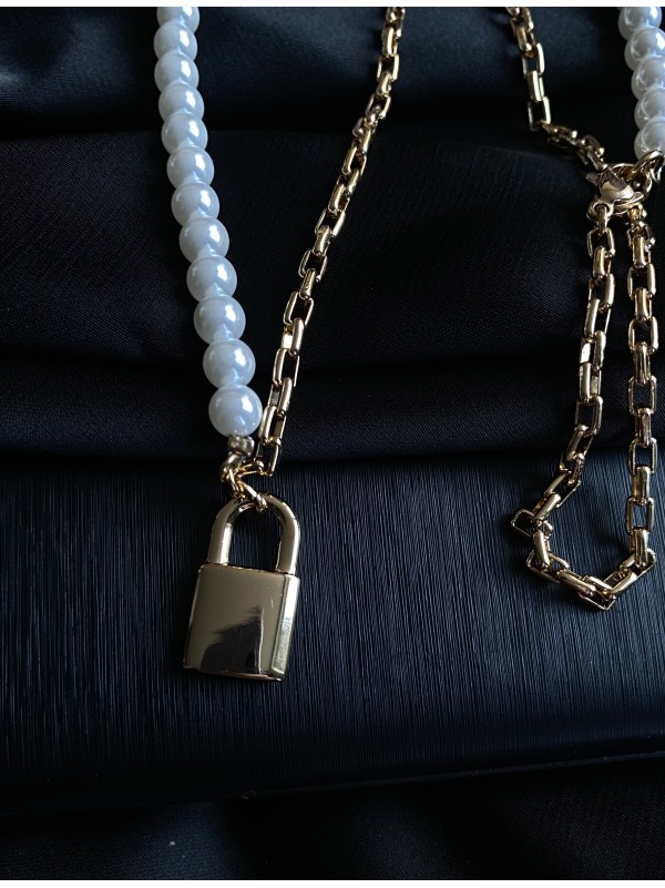 Кольє із перлиною золотого кольору 31326