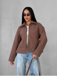 Жіночий кашеміровий жакет коричневого кольору 31414