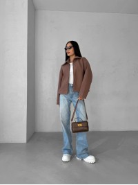 Жіночий кашеміровий жакет коричневого кольору 31414