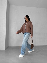 Жіночий кашеміровий жакет коричневого кольору 31414