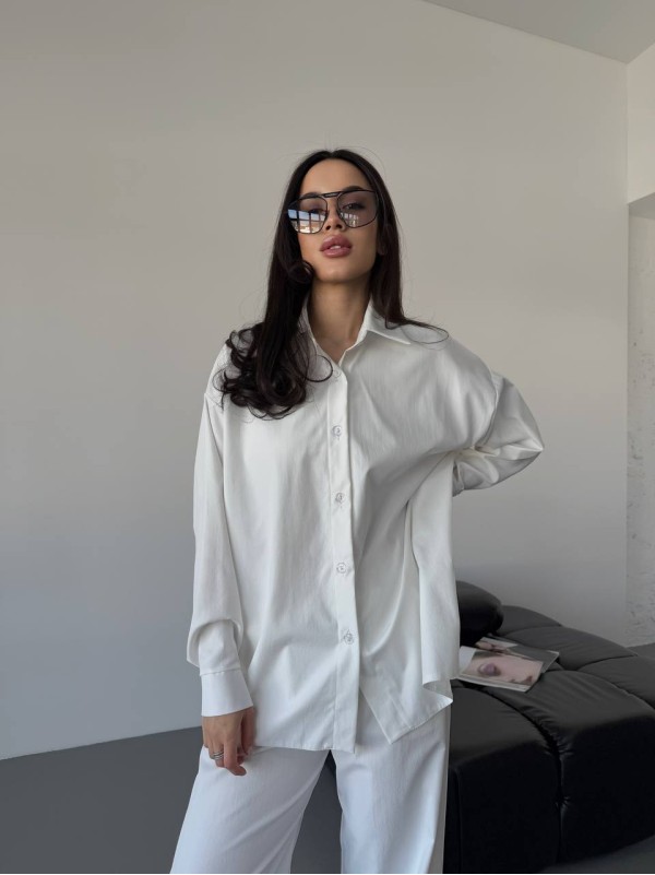 Бавовняний прогулянковий костюм бiлого кольору 31466