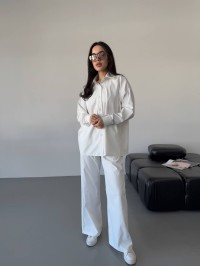 Бавовняний прогулянковий костюм бiлого кольору 31466