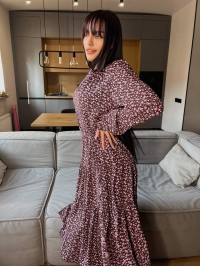 Повітряна сукня мідi у квітку бордвого кольору 31529