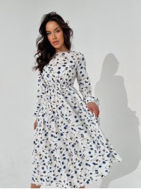 Легка сукня міді молочного кольору 31567