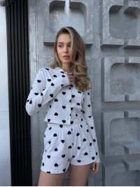 Домашній комплект з серцями білого кольору 31600