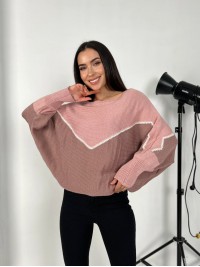 Тонкий жіночий светр пудрового кольору 31604