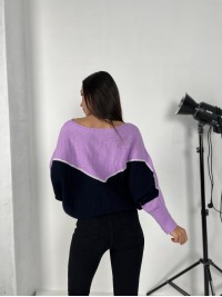 Тонкий жіночий светр бузкового кольору 31605